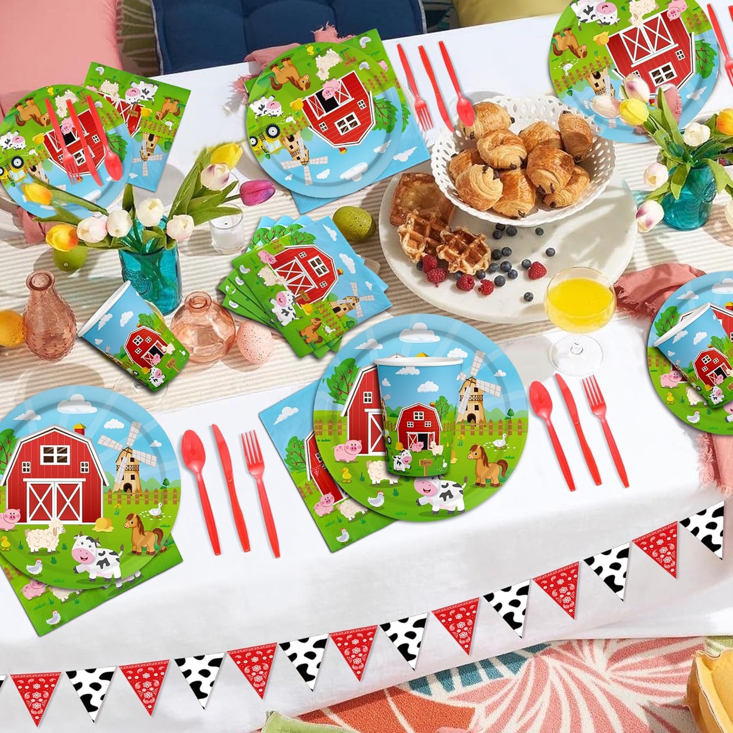 suministros de fiesta de cumpleaños de animales de granja