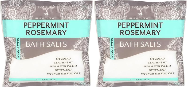 Sais de banho Soothing Touch Peppermint Rosemary, 227 g, pacote com 2