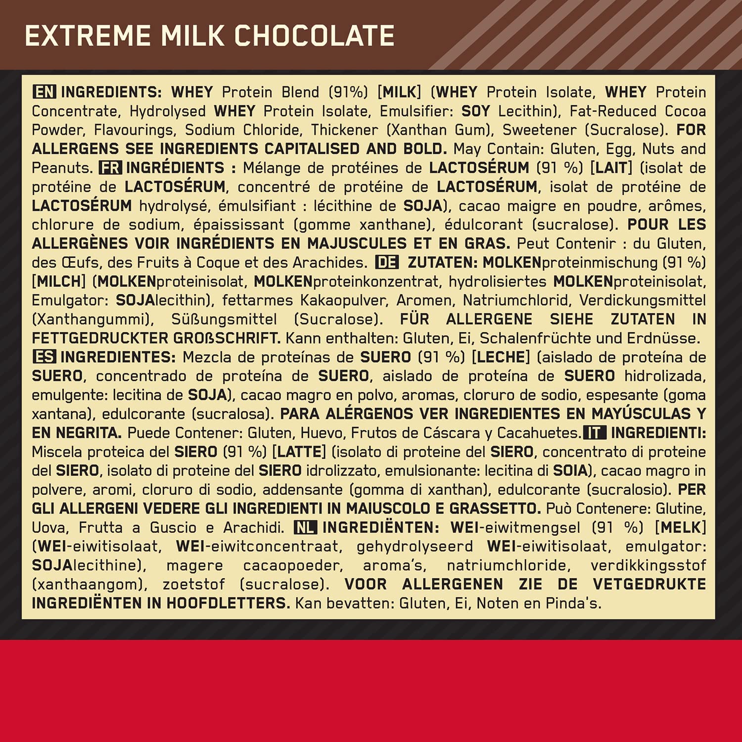 Optimum Nutrition Gold Standard 100% Molkenproteinpulver für Muskelaufbau und -regeneration mit natürlich vorkommendem Glutamin und BCAA-Aminosäuren, Extreme Milk Chocolate, 24 Packungen, 24 x 32g