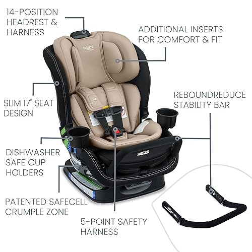 Miniatura 3 de Britax Poplar S Asiento convertible para automóvil, asiento de automóvil 2 en 1 con diseño delgado de 17 pulgadas, tecnología ClickTight, color