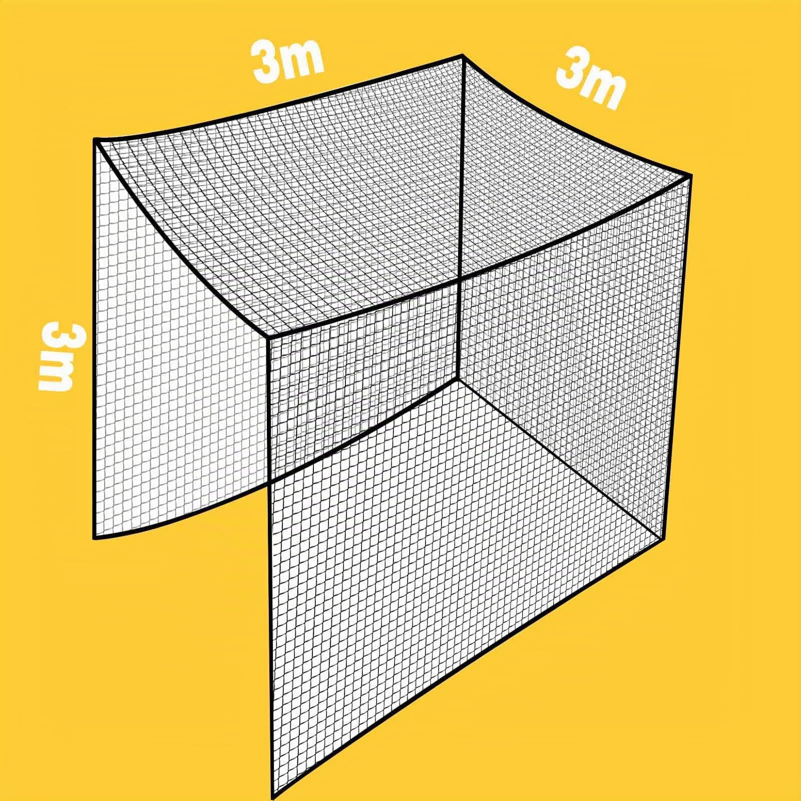 Filet pour Cage de frappeur de Golf 3 x 3 x 3 M Filet d'entraînement de Golf (Cadre Non Inclus)