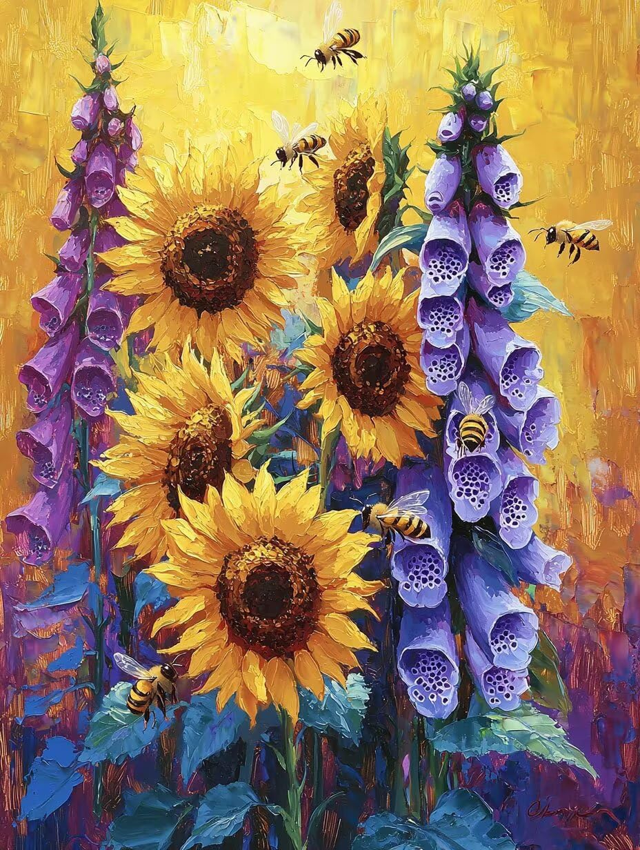 WEISHIWE Piękne kwiaty Pomaluj przez Liczby Dorosły, 60x80cm w-657