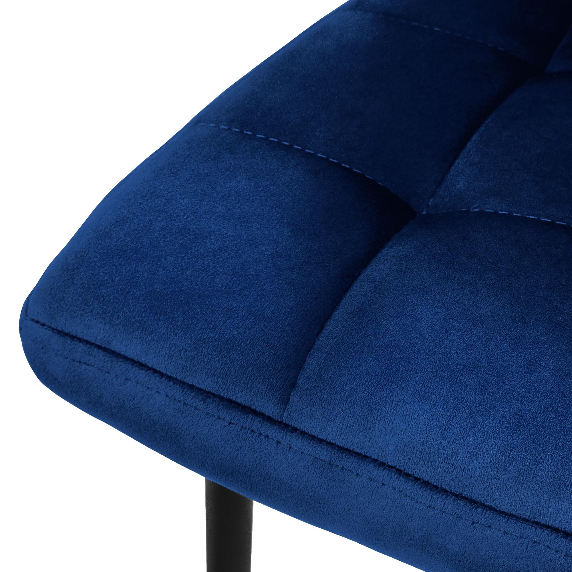 ML-Design Set di 4 Sedie per Sala da Pranzo Rivestimento in Velluto Blu Scuro Poltroncine da Cucina con Schienale e Gambe in Metallo Seduta Ergonomica Sedia per Soggiorno Salotto