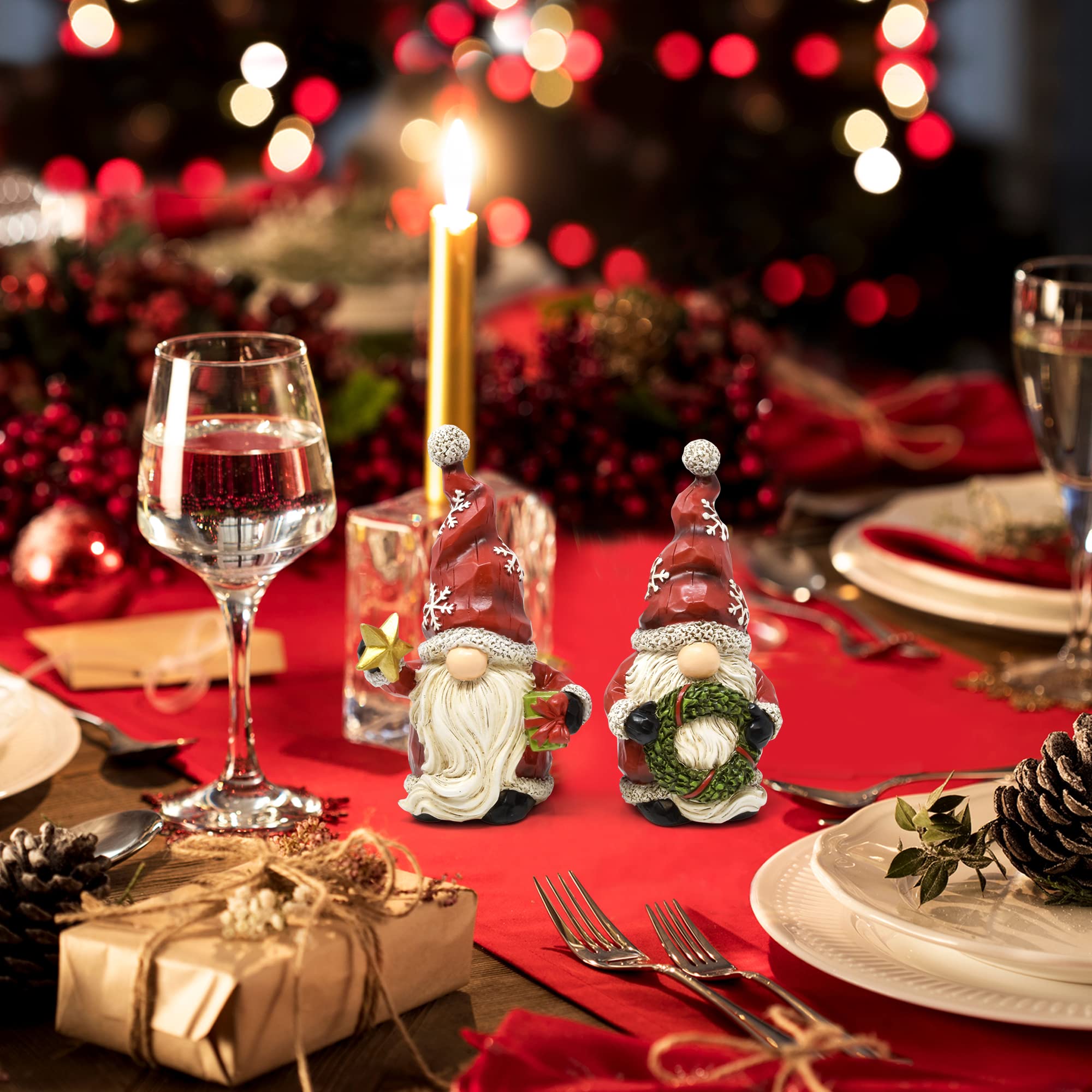 Jinlaili 2 Pièces Décoration De Table De Noël En Bois, Père