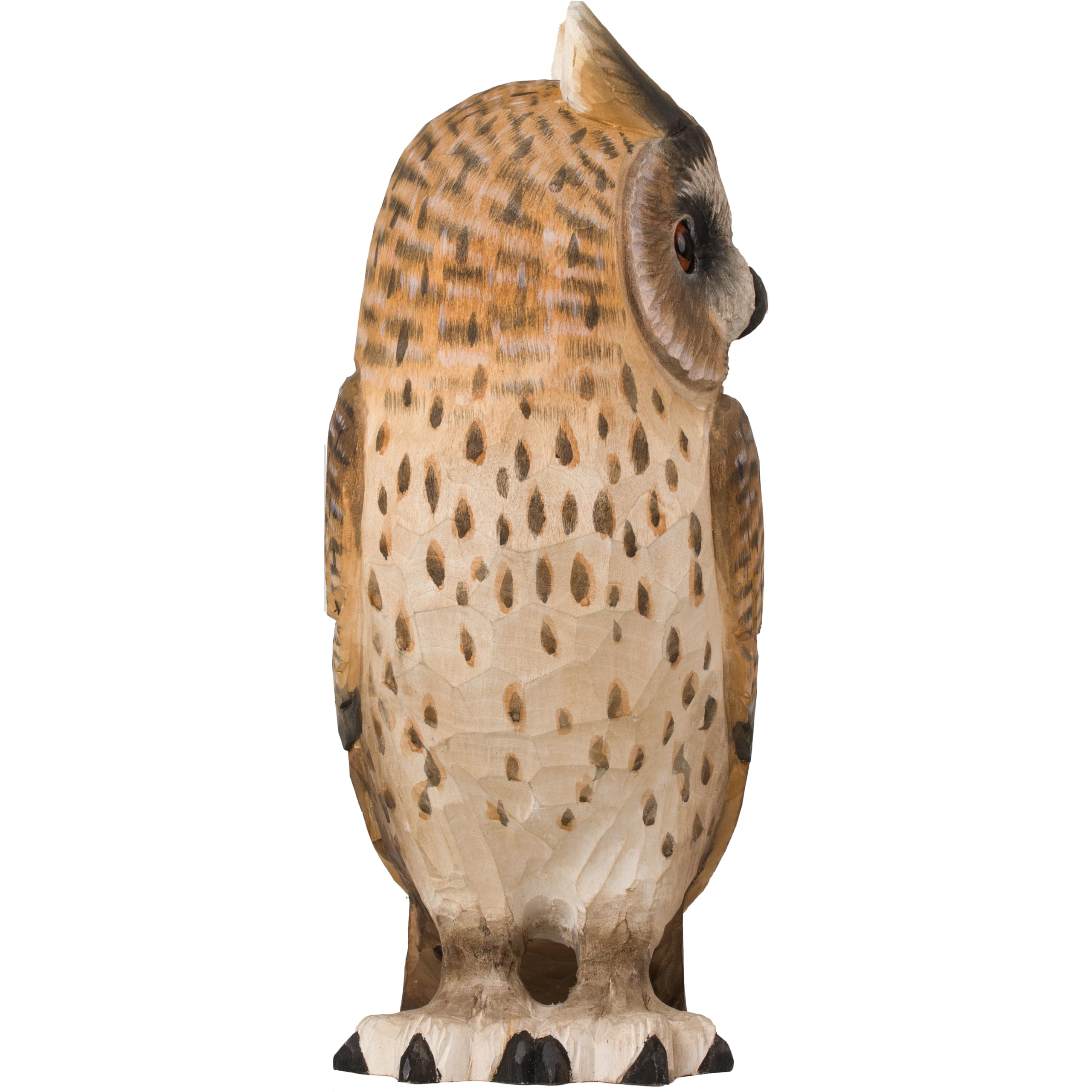 WILDLIFEGARDEN WG4480 - DecoBird Waldohreule - Ręcznie wyrzeźbiona dekoracyjna figurka ptaka z drewna - Duże europejskie ptaki