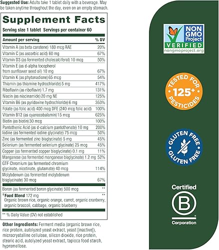 Vista 2 de MegaFood One Daily Multivitamínico sin hierro - Multivitamínico para mujeres y hombres - con comida real - Suplemento de apoyo inmunológico - Salud