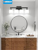 Vista 2 de VOLISUN Matte Black Bathroom Light Fixtures, 4-Light Bathroom Vanity Lights Over Mirror, Modern Vanity Light for Bathrooms, Bathrooms Lights