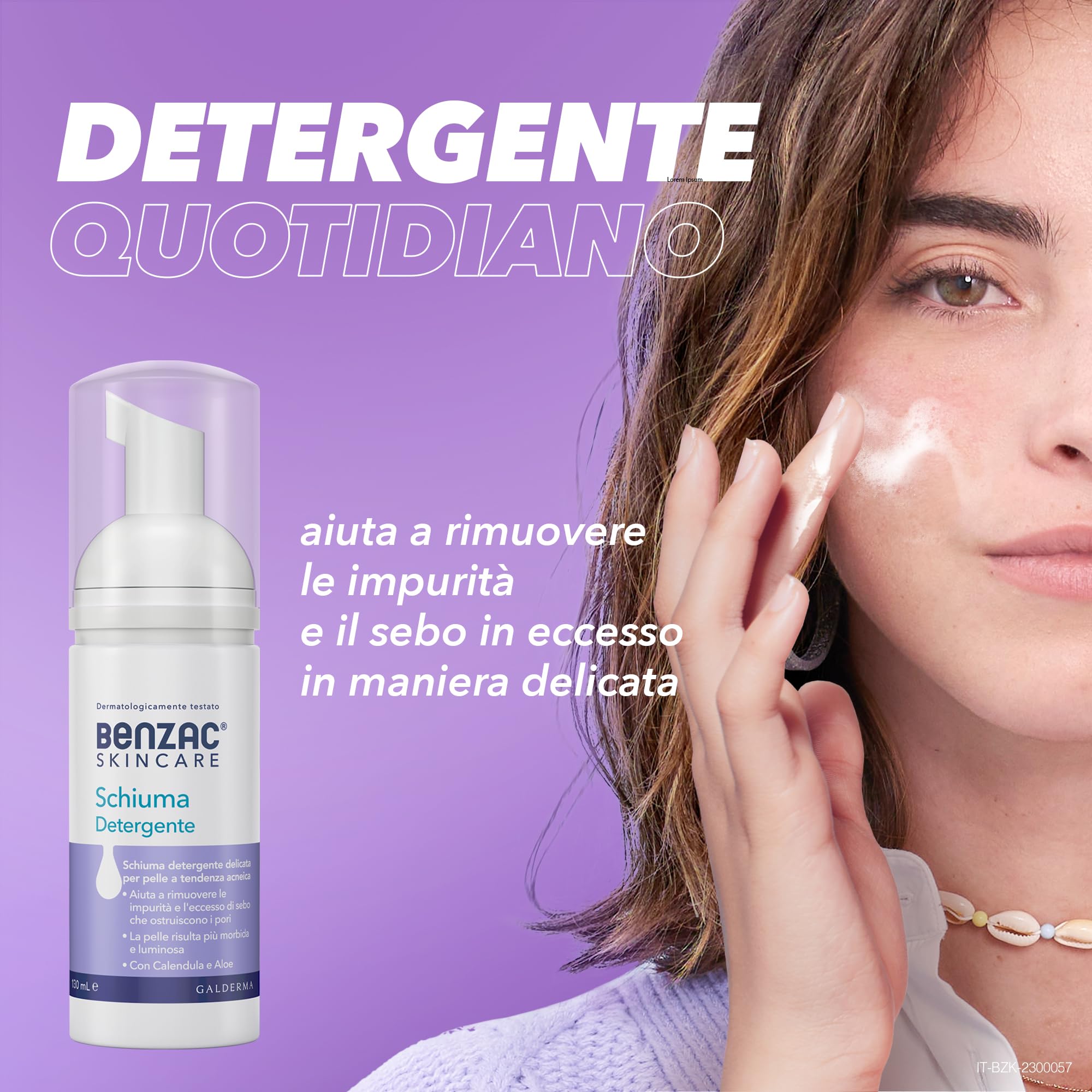 Benzac Skincare Schiuma Detergente Viso, Anti Acne, Azione Lenitiva, per Rimuovere le Impurità e l'Eccesso di Sebo, con Calendula, Aloe e Glicerina