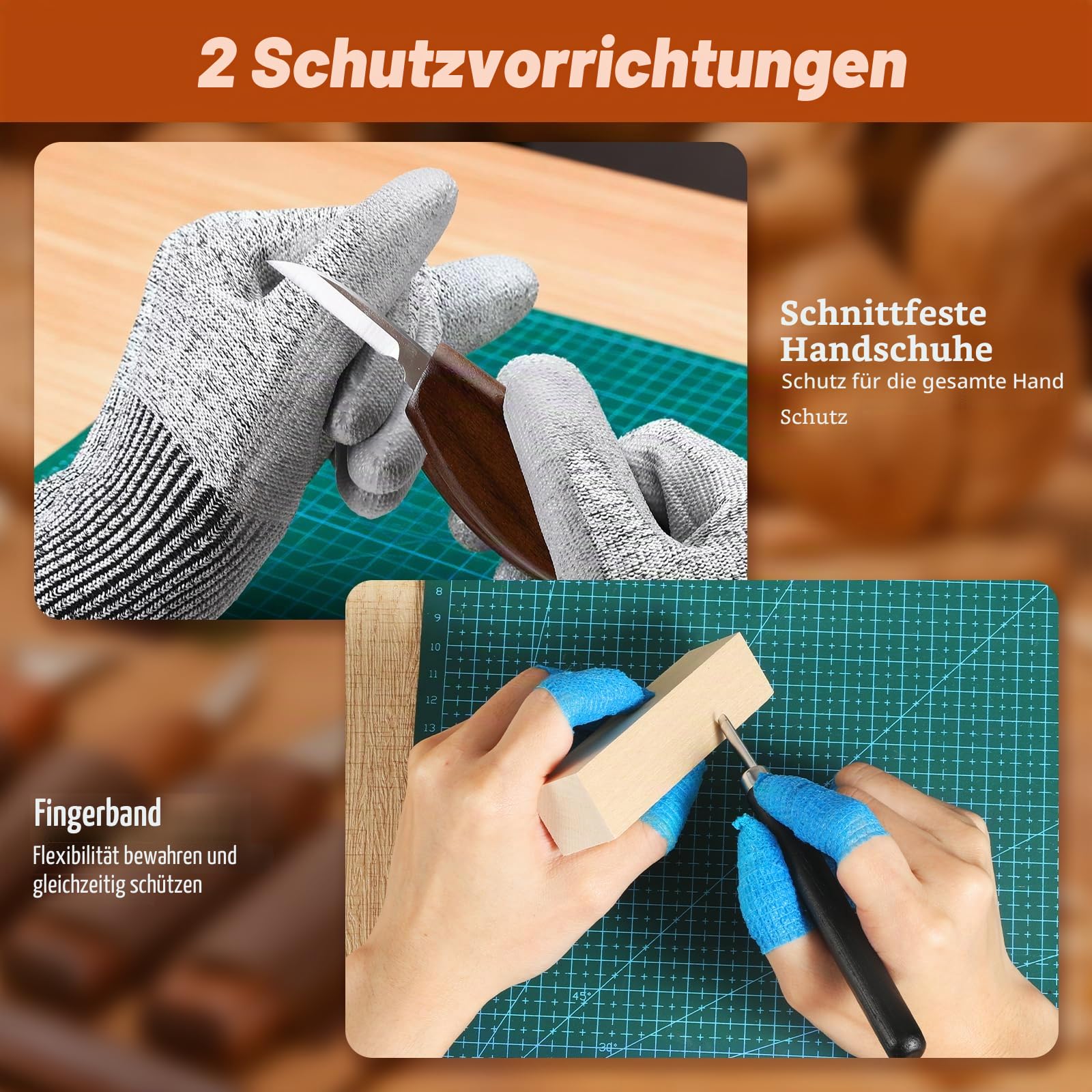 Housolution Holzschnitzset mit Lederetui, 24PCS Whittling Kit
