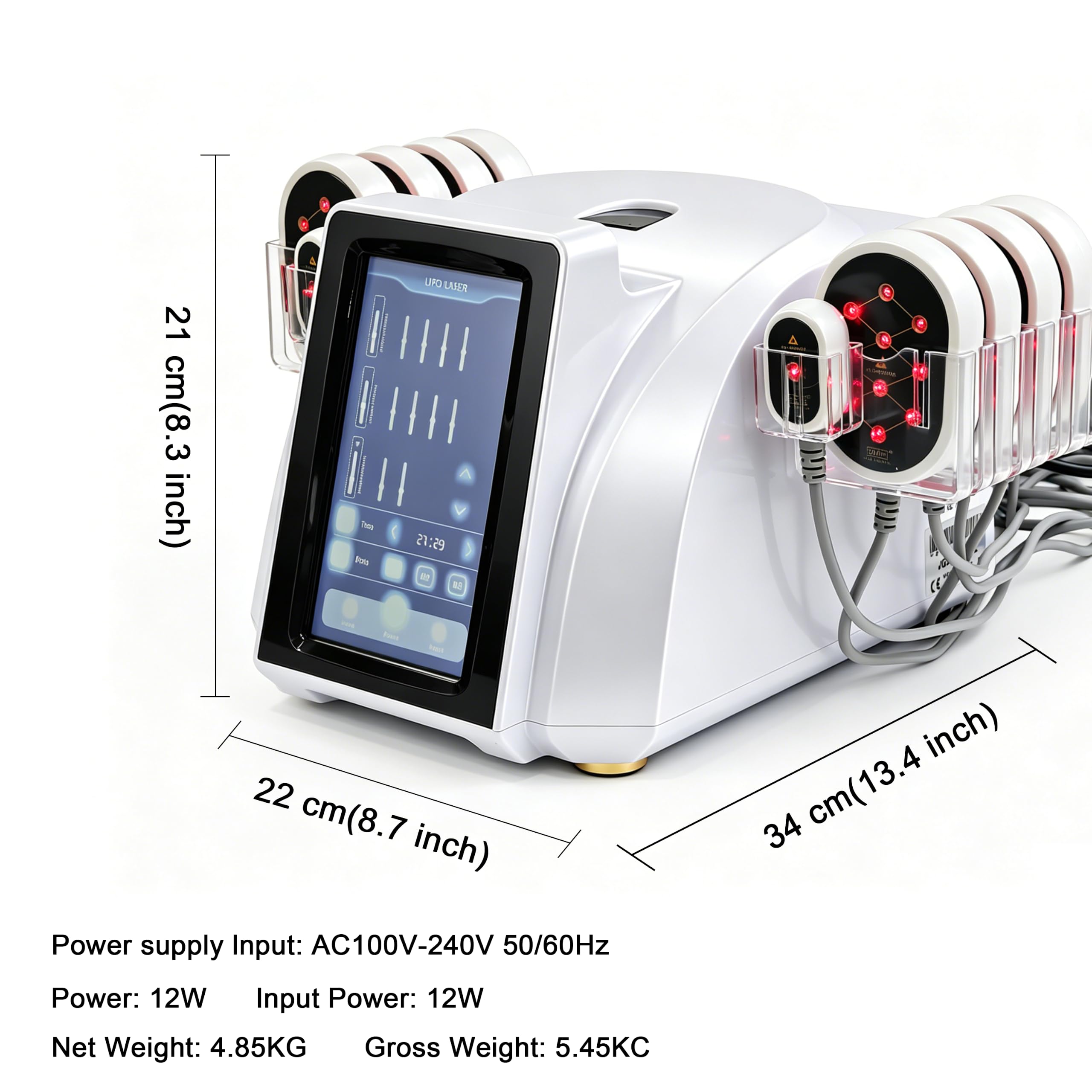 Elitzia 5MW Lipo Laser Brucia Grasso 10 Pannelli Macchina per il Contorno del Corpo Laser Lipo Dimagrante Non Invasiva Dispositivo LipoLaser per Riduzione del Grasso per Addome e Gambe Professionale