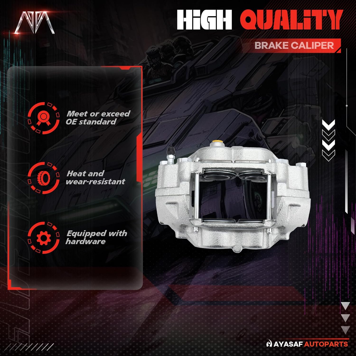 MAYASAF 19827 Front Driver Side Brake Caliper for Toyota 1987-1989 4Runner/1976-1990 Land Cruiser/1986-1988 Pickup, Quality Disc Caliper Assembly (Front Left)