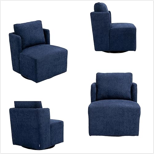 Miniatura 5 de 4inLoveMe Sumérgete en la cómoda silla giratoria de barril  Sofá de terciopelo de felpa con almohada para guardería, sala de estar, dormitorio,