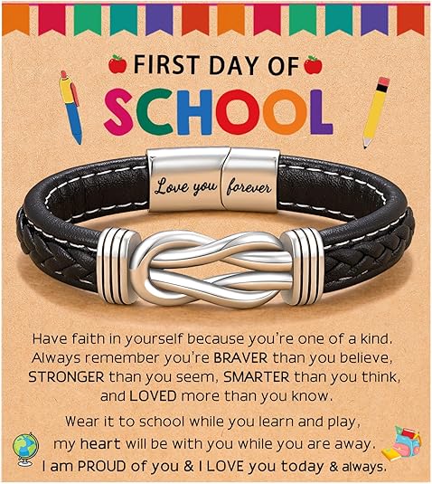 To My Son/Grandson/Nephew Bracelet, Gifts for Teens Boys Men Inspirational Bracelet for Birthday Confirmation Graduation Back to School Christmas Gifts