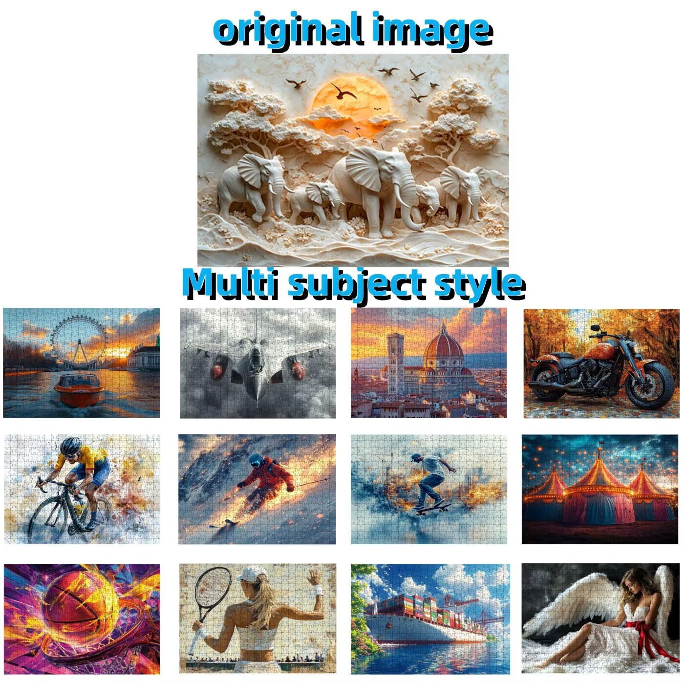Puzzle 6000 Pezzi, Elefante Puzzle 6000 Pezzi per Adulti, Giochi di Puzzles Uccelli Legno per Tutta la Famiglia, DIY Puzzles per Quadri Moderni Soggiorno Regalo Donna Uomo 180 x 105 CM RXPT-8716