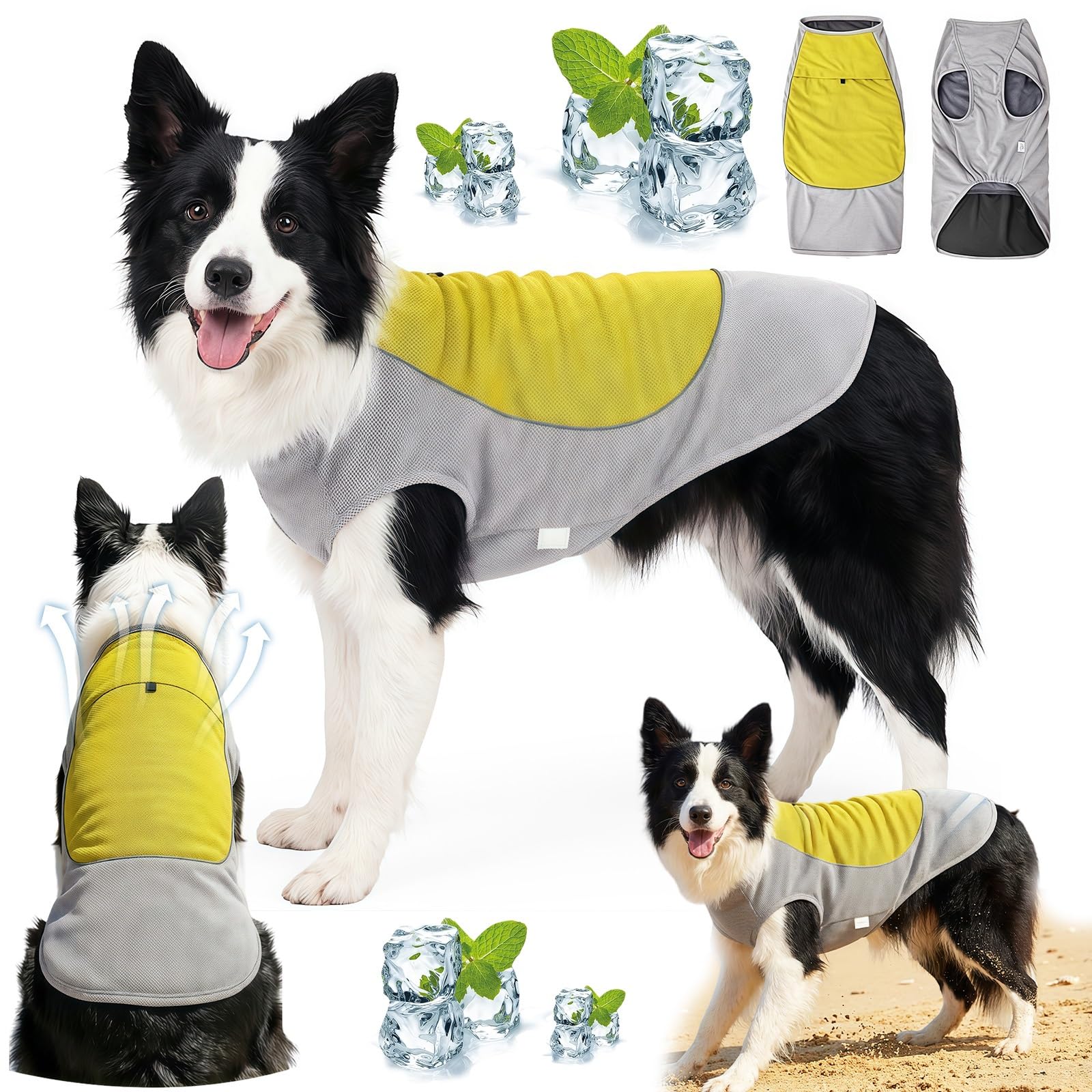 Dog Cooling Vest Harness - Ice Cooling Jacket Coat with Ice Pack
