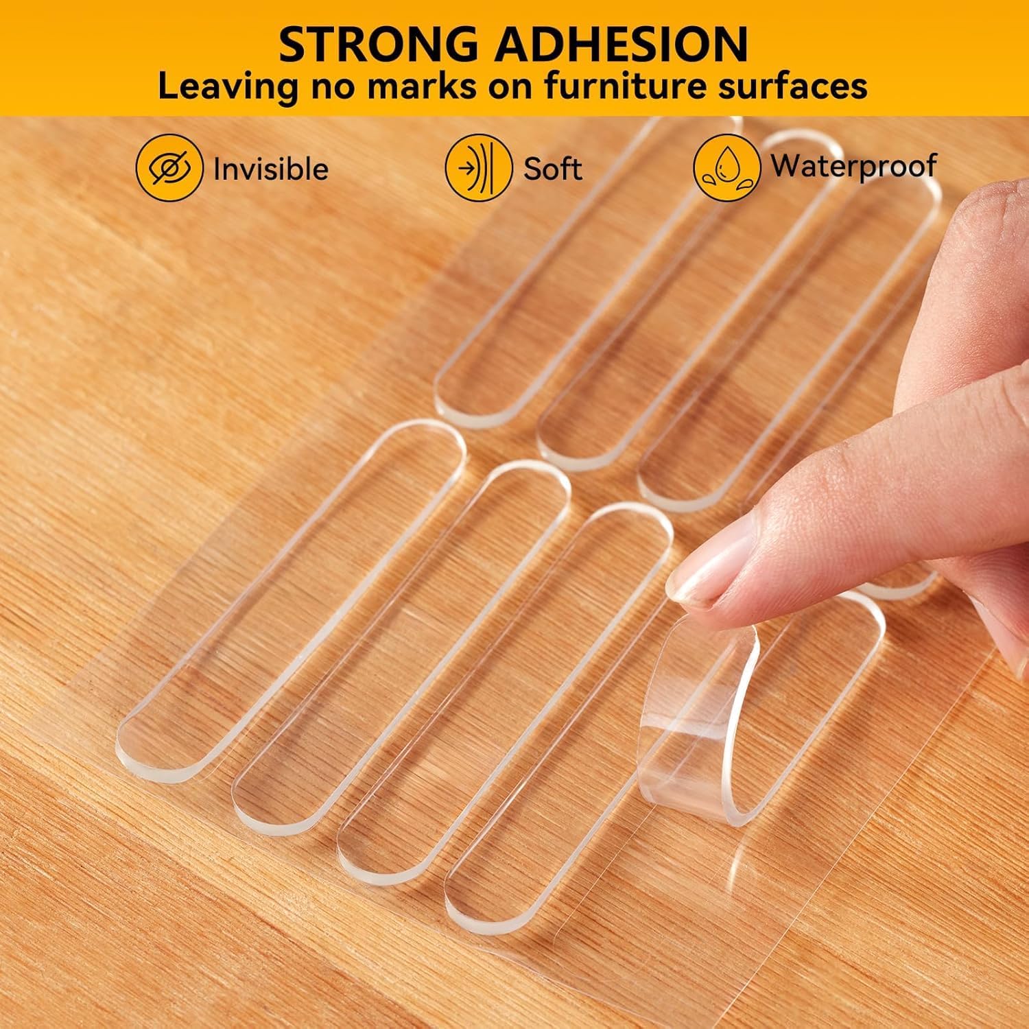 GorillaGrit 2.24 inch Transparent Strip Door Handle Bumper Soft Wall Protector Self Adhesive Door Knob for Wall Shield Guard Sliding Clear Door Bumpers Stopper — Amazon image 2