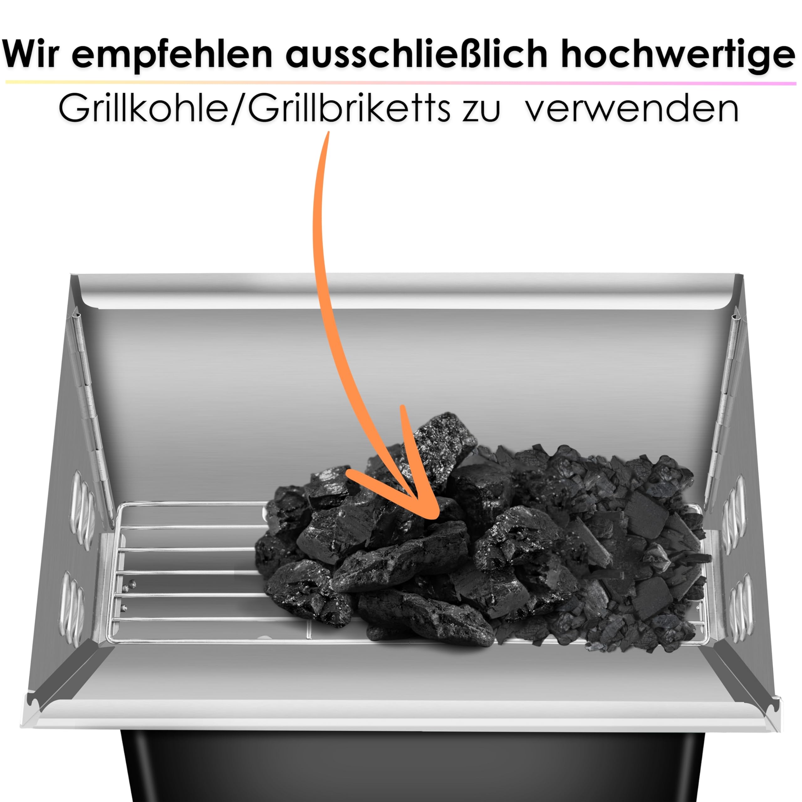 Steinborg Klappgrill | Laptopgrill | Campinggrill | Blitzschneller Aufbau | Hitzebeständiger Rahmen | Große Lüftungsschlitze | Holzkohlegrill | Kohlegrill | Geringes Gewicht | Geeignet für Holzkohle
