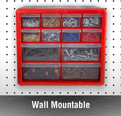 Miniatura 5 de Stalwart - 75-ST6067 Cajones de almacenamiento - Organizador de 12 compartimentos de escritorio o de pared - 4 cajones grandes y 8 pequeños