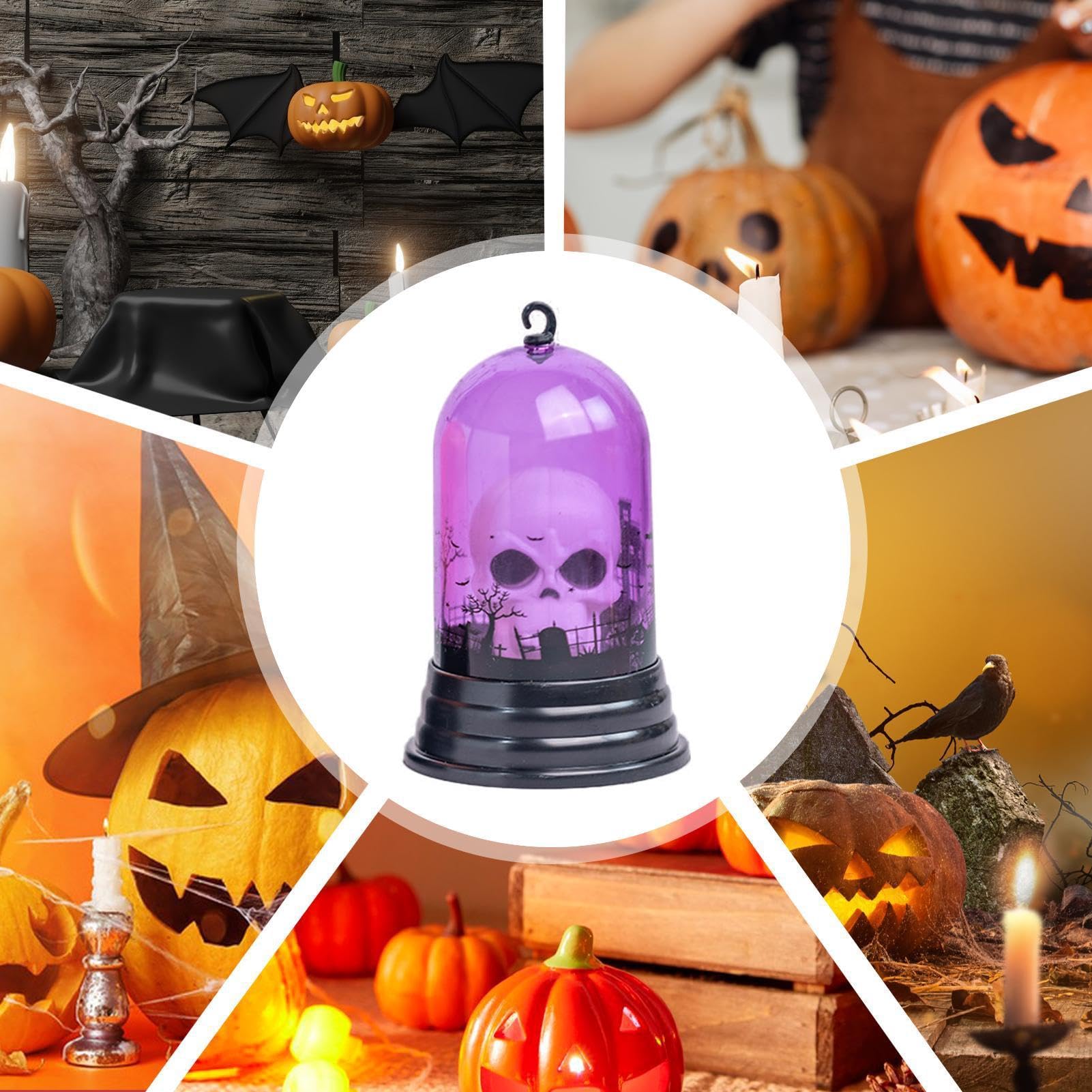Lámpara de calavera centros de mesa decorativos de calabaza de Halloween de