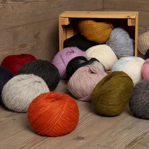 Miniatura 7 de Pullu - Juego de 3 madejas de lana merina de alpaca para bebé peso peinado procedente directamente de Perú celestial suave y perfecto para tejer y