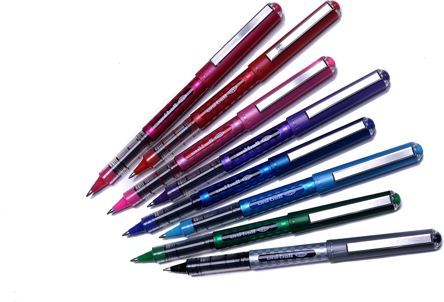 uni-ball UB-157D Eye Designer Rollerball 5pc Blister Mixed (Black, Blue, Red, Green, Violet) Plastic Free Packaging