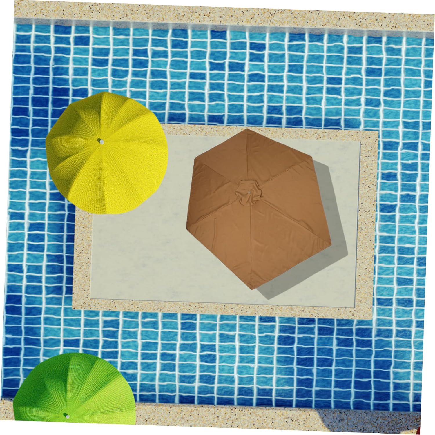 BESPORTBLE Outdoor Patio Umbrella Replacement Cover Polyester Canopy Cloth for Sunshade and Rain Fits Market and Garden Umbrellas Ribs