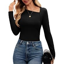 Asymmetrical Tops for Women Fitted Long Sleeve Shirts Ruched Sexy Going Out Date Night Shirts 2026 Fall