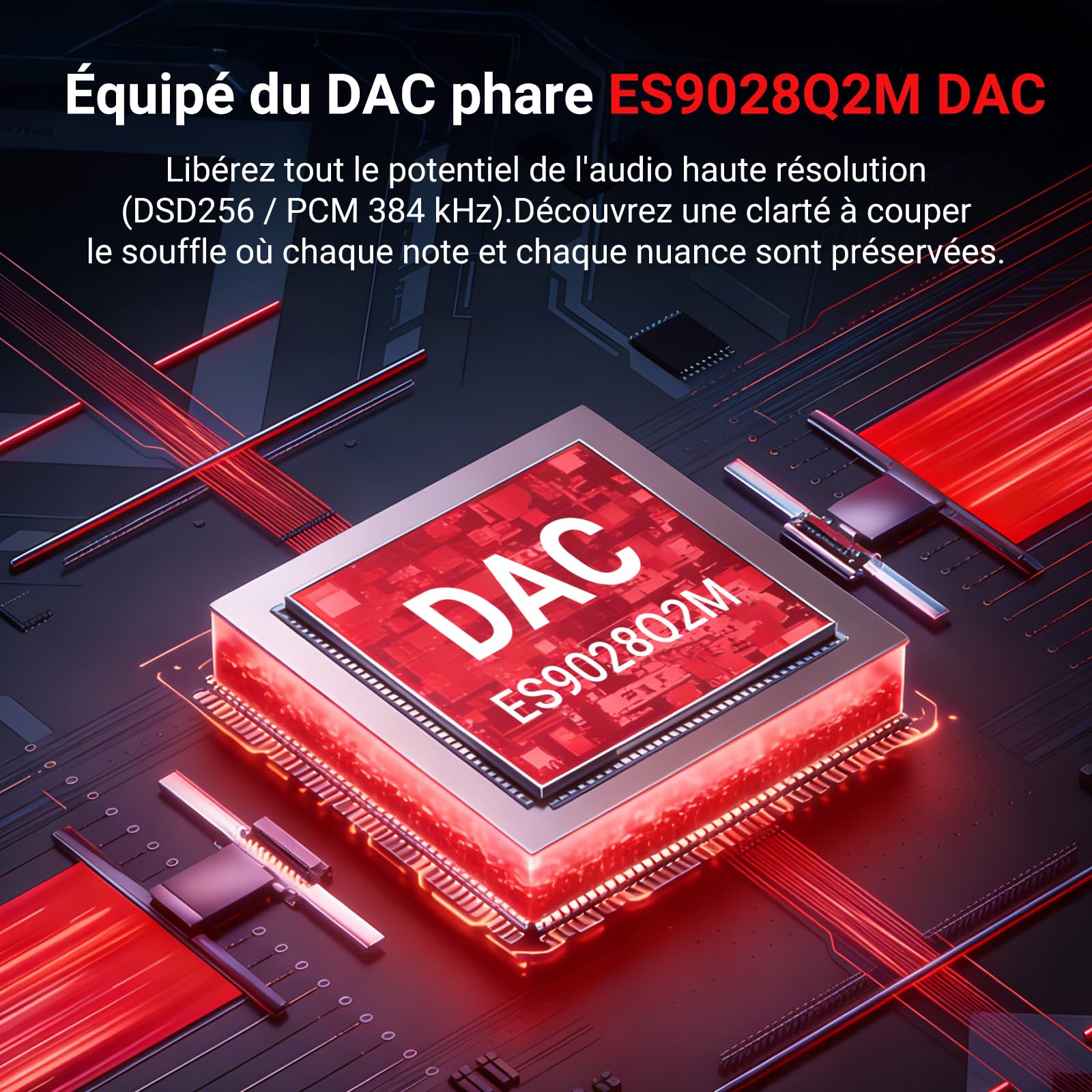 joliker Amplificatore Cuffie DAC USB-C Portatile Hi-Fi ES9028Q2M, DSD256/PCM 384kHz 32bit, uscite 3,5mm + bilanciata 4,4mm, Compatibile iPhone 15/16, Android, PC, Mac