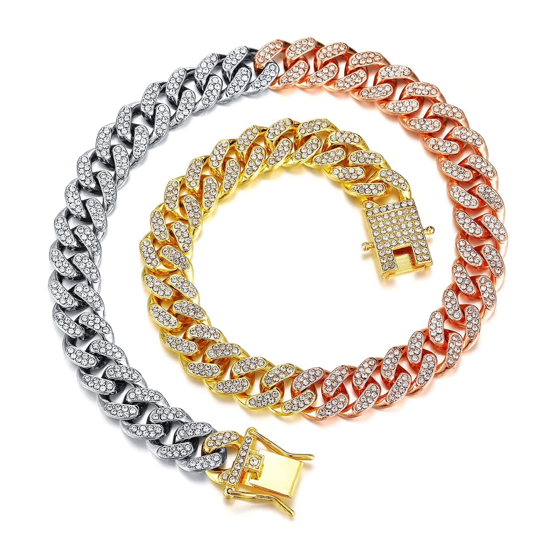 Buy 13mm Mens Cuban Link Chain Bling Miami Cuban Necklace Choker