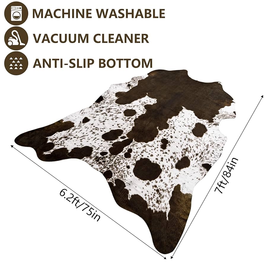 【KARE】特大★カウハイドラグ 廃番】ハイドブラックホワイト カーペット - カーペット・ラグ