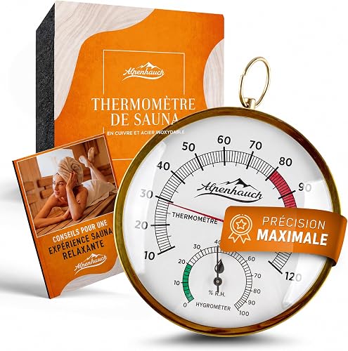 Thermomètre hygromètre pour sauna [fonction 2 en 1] ALPENHAUCH