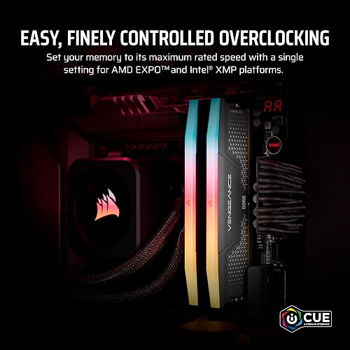 CORSAIR VENGEANCE RGB RS DDR5 RAM 16GB (2x8GB) Up to 6000MHz CL36-44-44-96 1.35V AMD EXPO Intel XMP Computer Desktop Memory – Grey (CMG16GX5M2E6000Z36) - 5