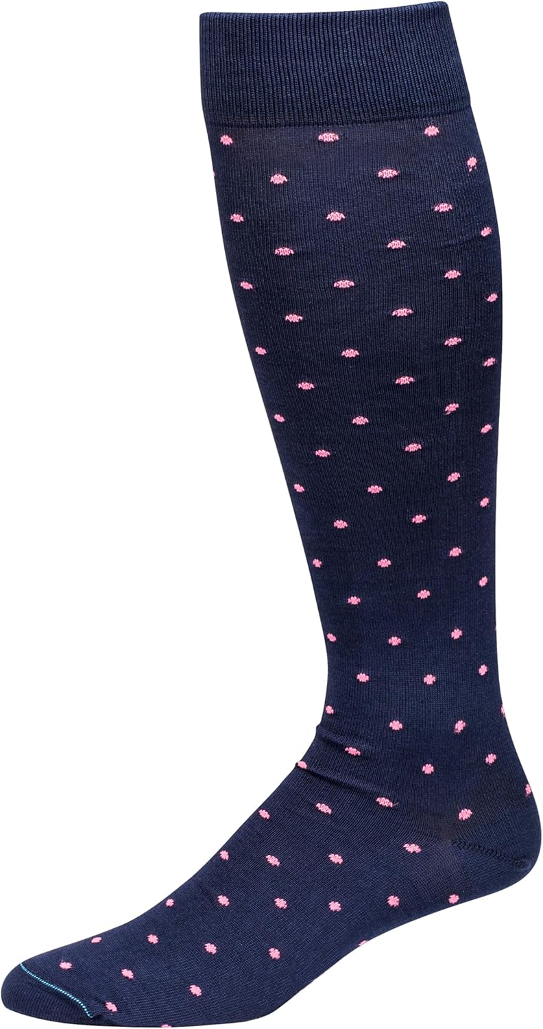 Cotton Patterned Over the Calf Dress Socks, Knee High Men’s Dress Socks, Made in USA by Boardroom Socks