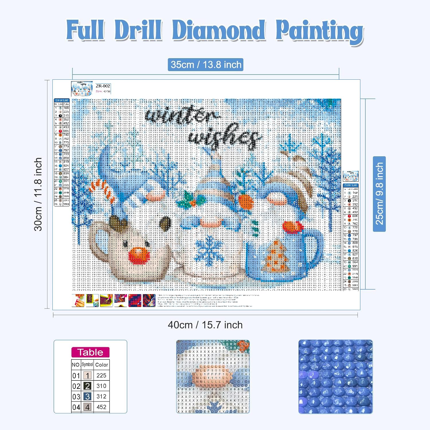 Diamond Painting Kits For Adults - Full Drill DIY Gem Art With Round Diamonds, 13.8x13.8 Inch White Gnomes Wall Decor - View #8