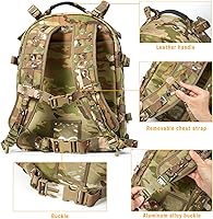 Vista 3 de MT Mochila táctica de asalto militar MOLLE 2, Rifleman 3 días, mochila mediana Multicam Camo