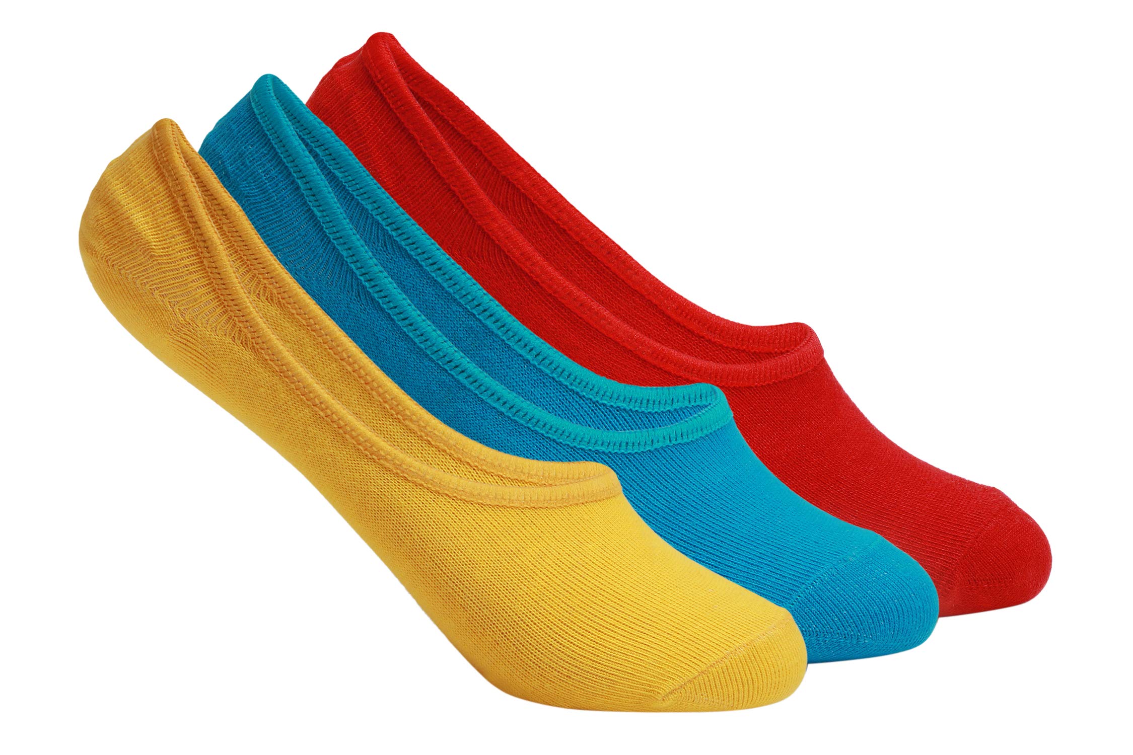 SupersoxUnisex Kids Combed Cotton Loafer Socks - (With Anti - Slide off Silicon Grip technology) Anti Slip No Show - Loafer - Footies Socks Invisible Socks - Pack of 3