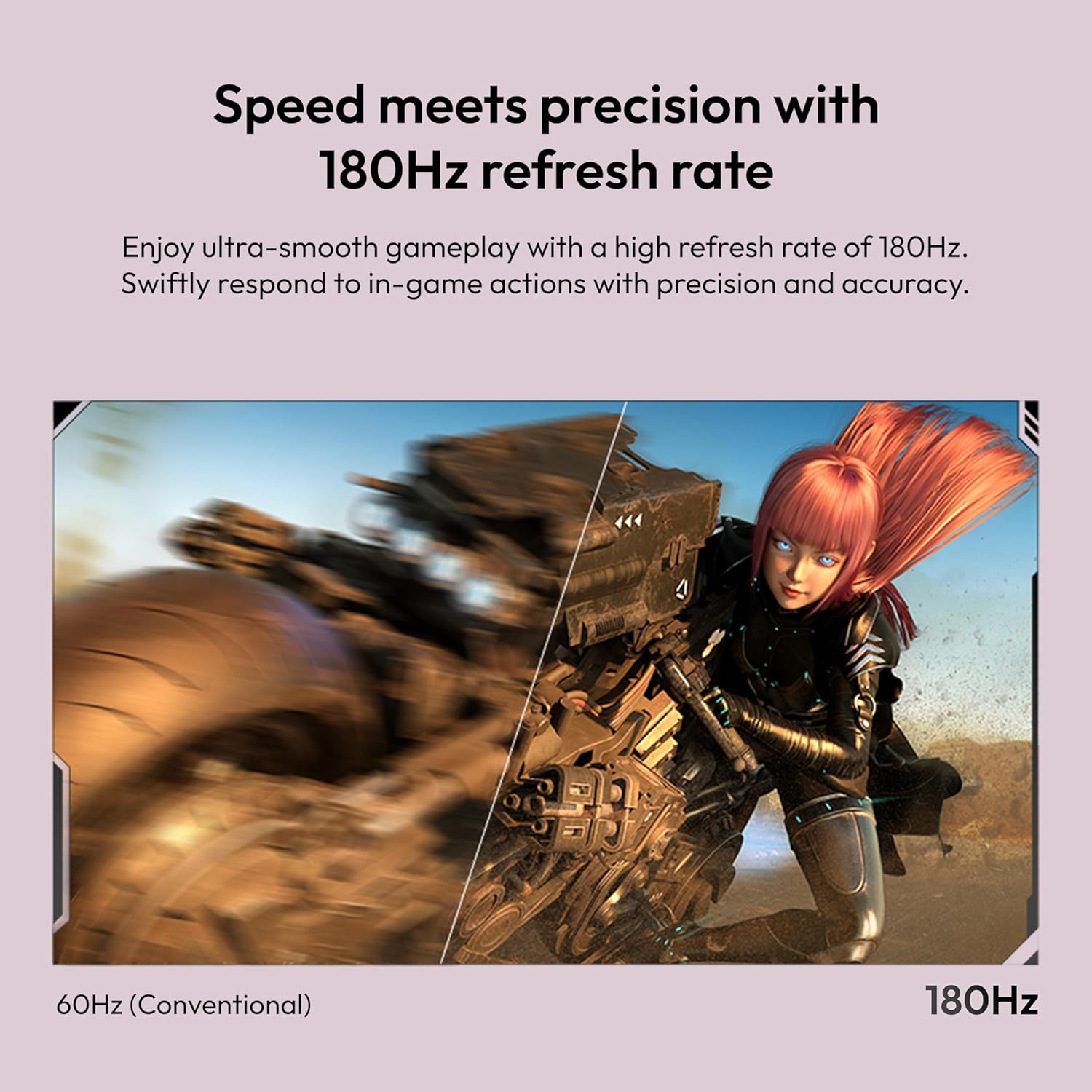 Pixio PX278 Wave Pink 27 inch 180Hz Refresh Rate QHD 1440p Resolution Fast IPS Panel 1ms GTG Response Time Pink Gaming Monitor with FreeSync 27 inch 180Hz 1440p Pink image 3 of 6 B0D5FQR42Y