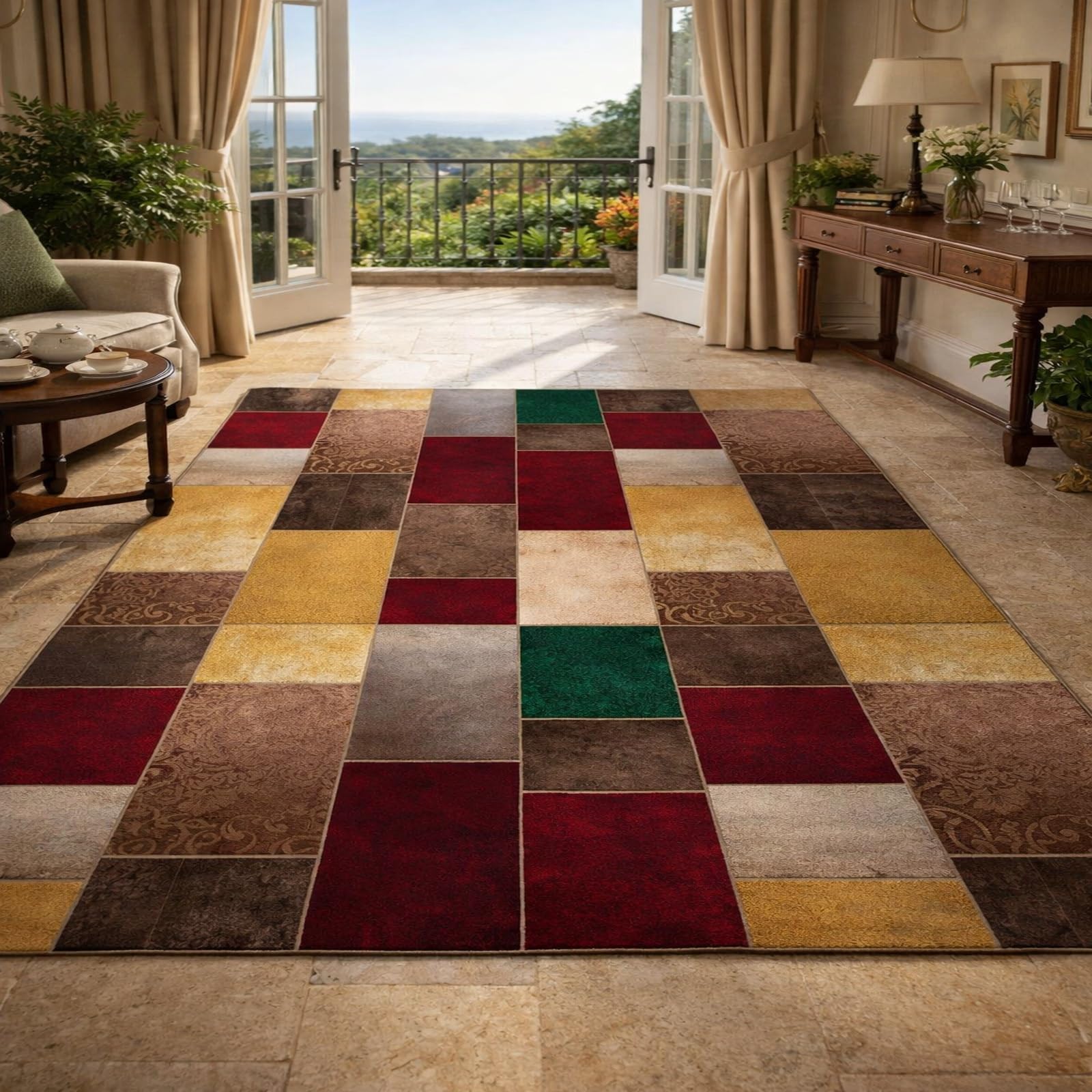 Tapis de décoration géométrique haut de gamme vintage 120 x 200 cm