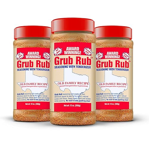 Grub Rub Condimentos de barbacoa y masajes de carne para ahumar - Frotar de cerdo, condimento de carne y frotar la pechera - Receta familiar
