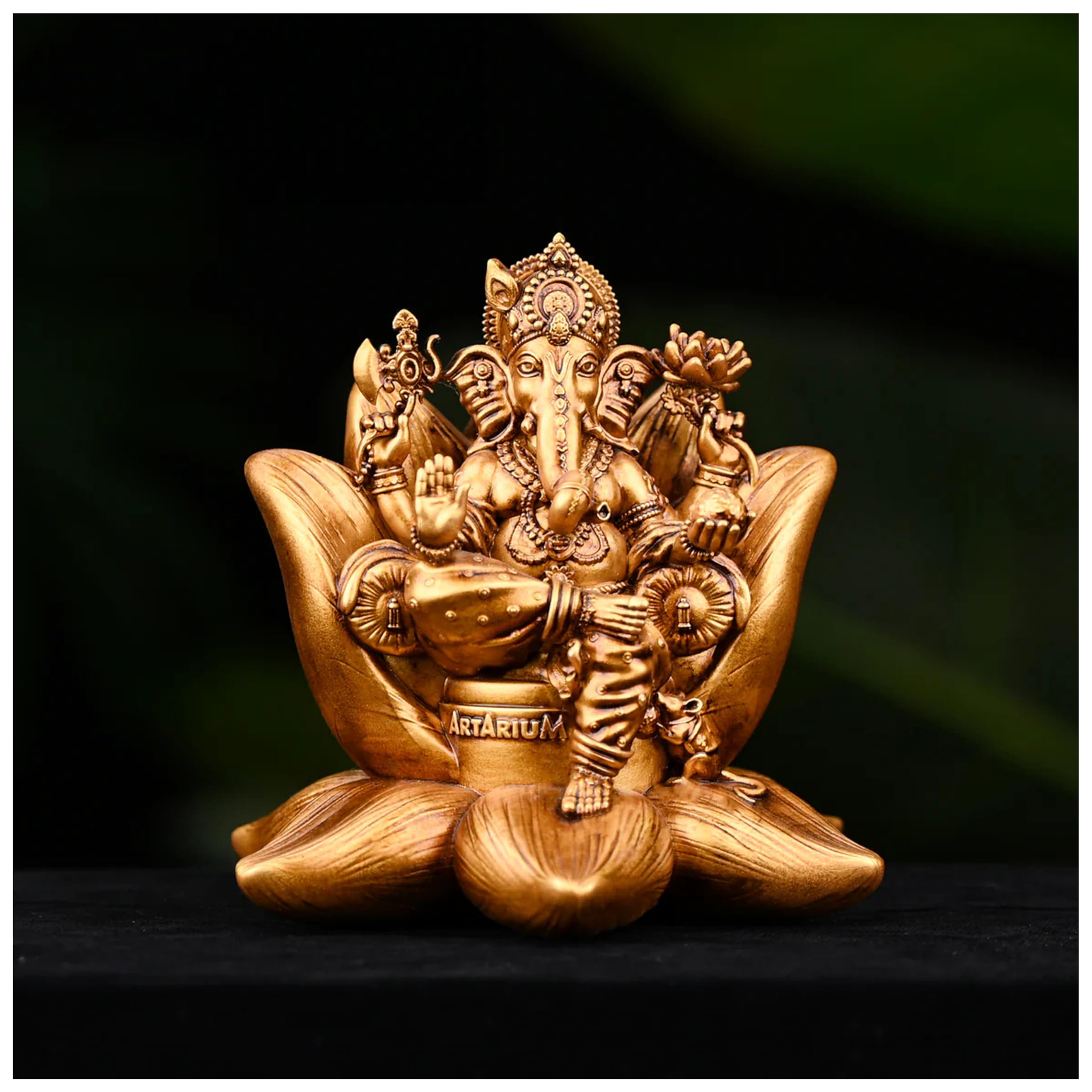 Artarium Padma Lord Ganesha Ji Idol statuetta decorativa e Pooja scopo regalo scultura ufficio casa inaugurazione statua confezione da 1