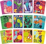 Sinceroduct Make Your Stickers propres pour les enfants, Fun Bug Sticker Kit avec 60 Insecte, Feuilles d'autocollants pour visage animal, parfait pour les récompenses, les fêtes, les cadeaux de vacances et le jour de Noël