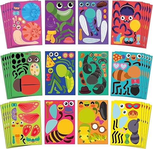 Miniatura 35 de sinceroduct 100 hojas de calcomanías para niños, haz tu propia calcomanía, 20 estilos impermeables para niños, calcomanías de animales para Navidad