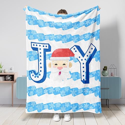 Manta navideña con diseño de copos de nieve para automóvil, diseño grueso y portátil, color blanco, 50 x 60 pulgadas