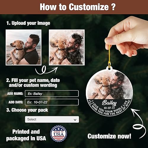 Miniatura 9 de Imagen personalizada de gato con pérdida de mascotas, perro, conmemorativo, con nombre, fecha, razas de perro, atrapasoles, perro en el cielo,