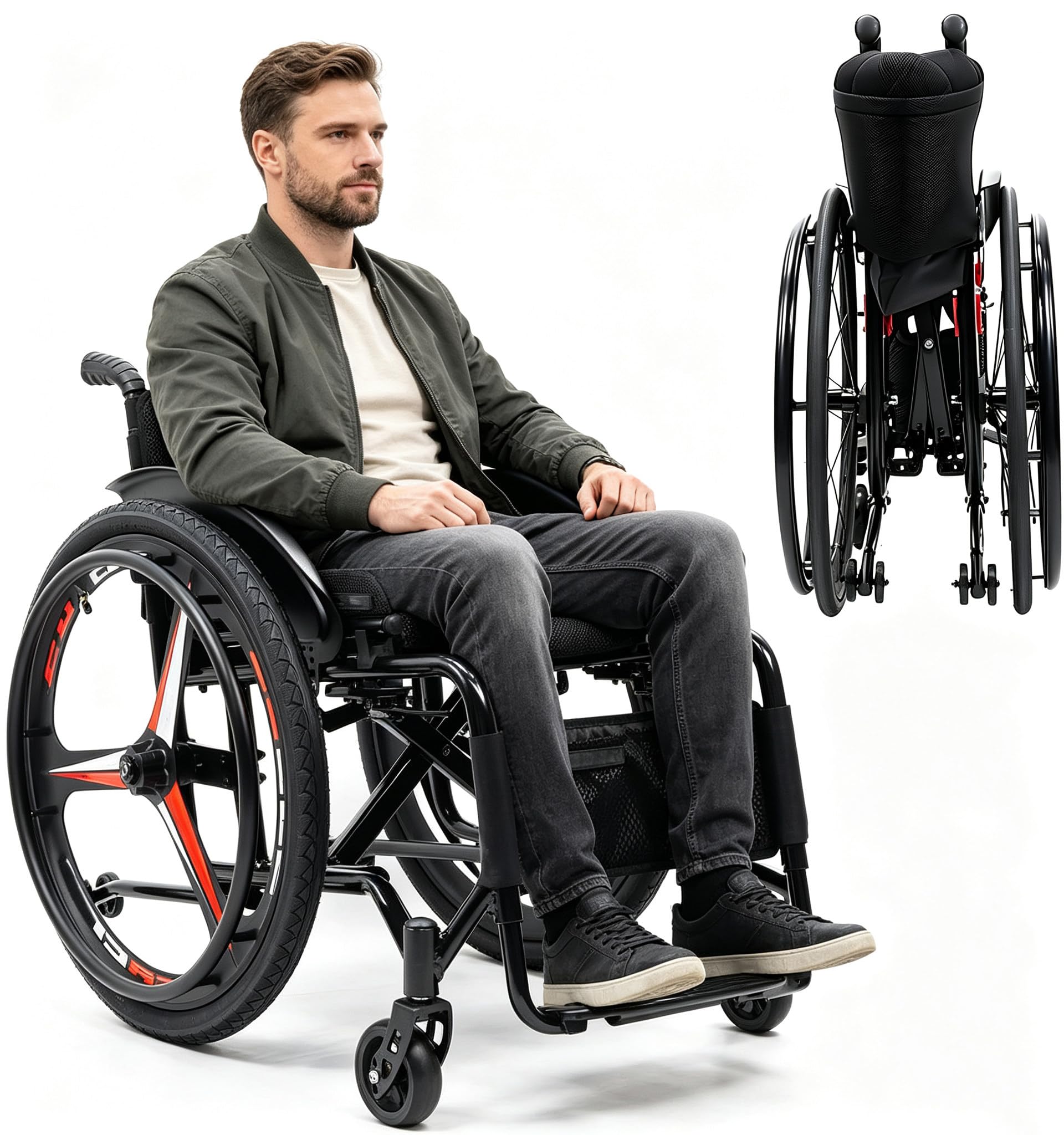 Aluminiowy Wózek Terenowy, Składany Wózek Sportowy Seat42cm