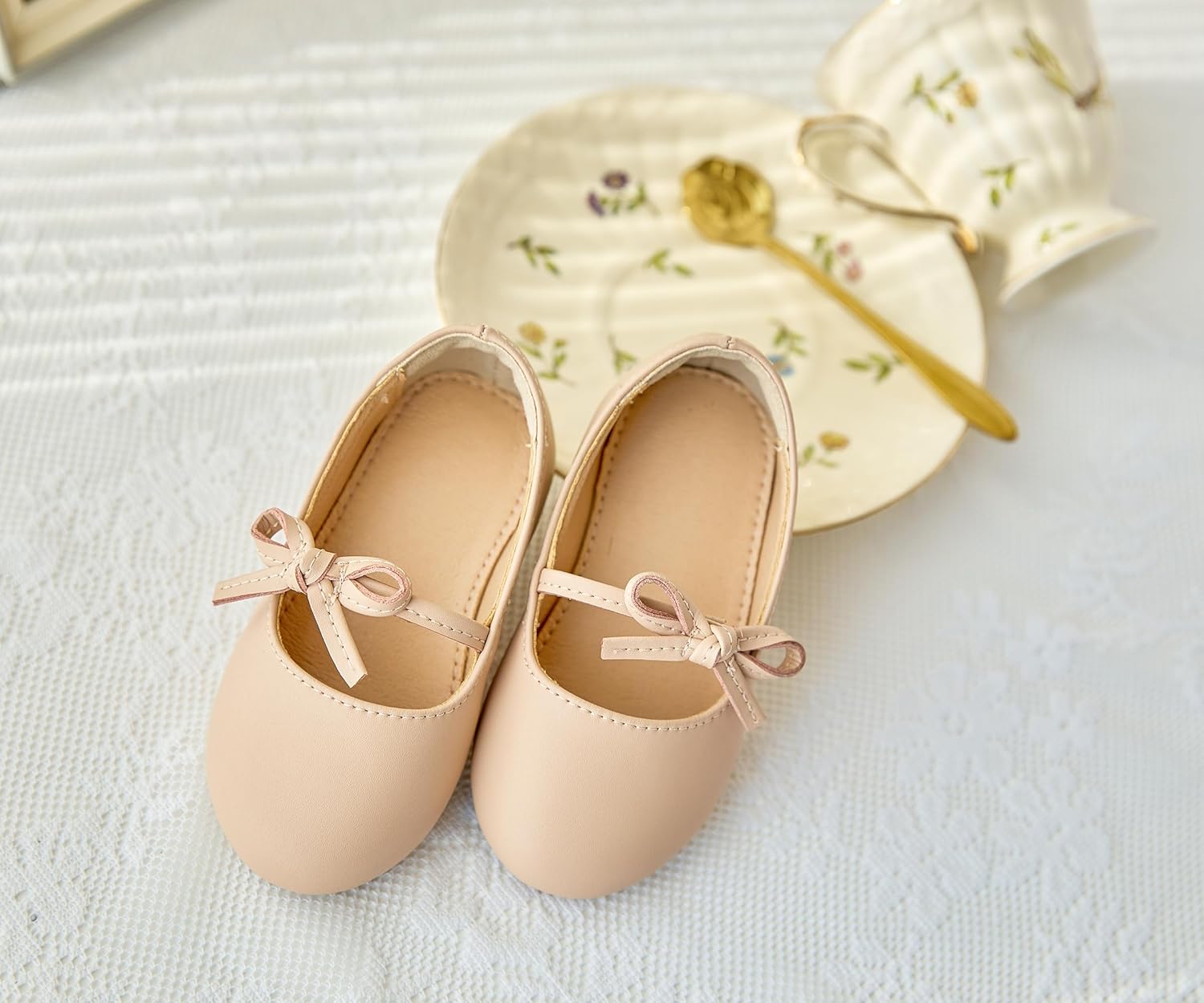 ESTINE Mary Jane Flats for Toddler Girls Little Kids Glittery Dress Princess Wedding Ballet Shoes - Image 3