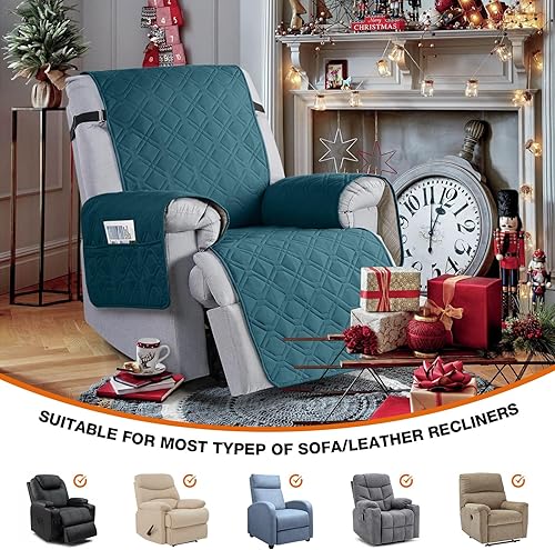 Vista 8 de VANSOFY 100% Waterproof Recliner Chair Covers, Recliner Cover Non-Slip Dog Chair Cover Furniture Protector Washable Slipcover with Pocket, Elastic