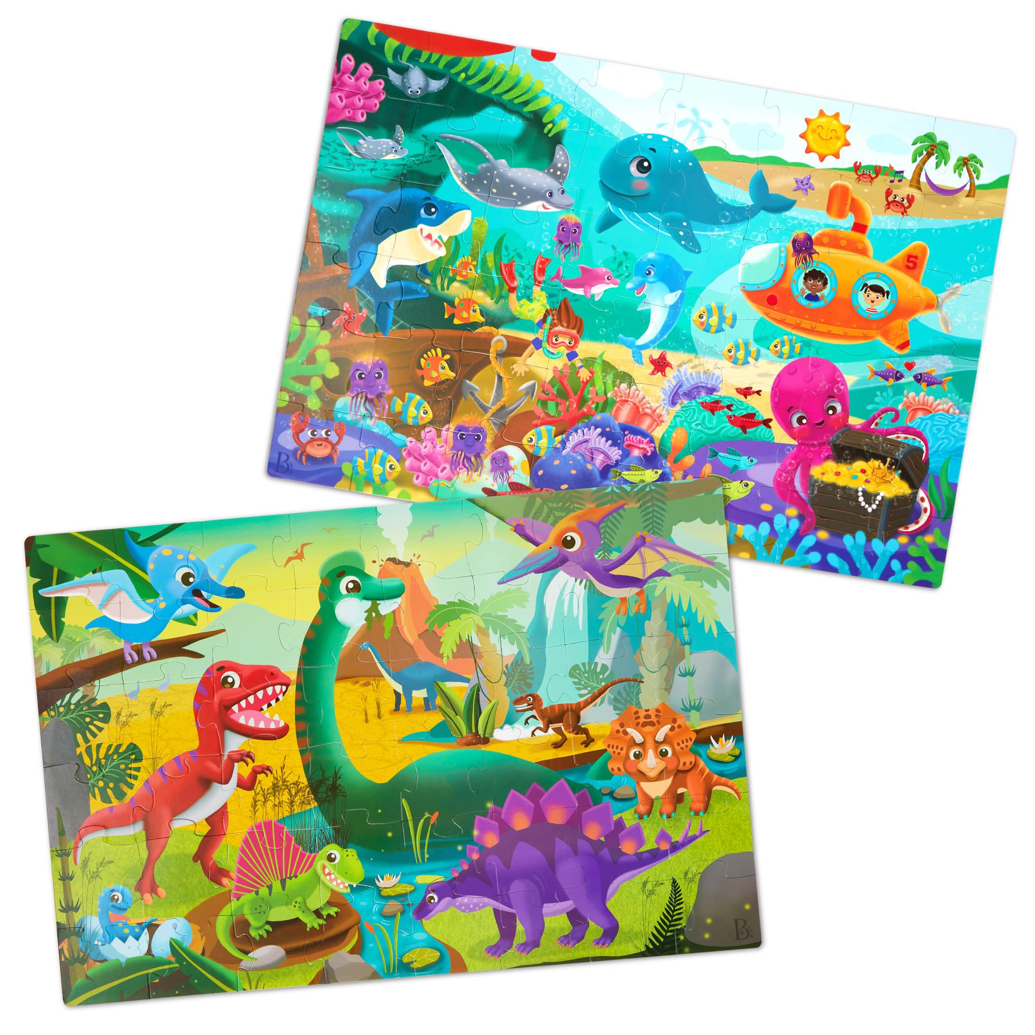 toys by nature プレイベース　2枚セット Amazon.com: B. toys – Gigantic 2 – Pack Floor Puzzle – Sea
