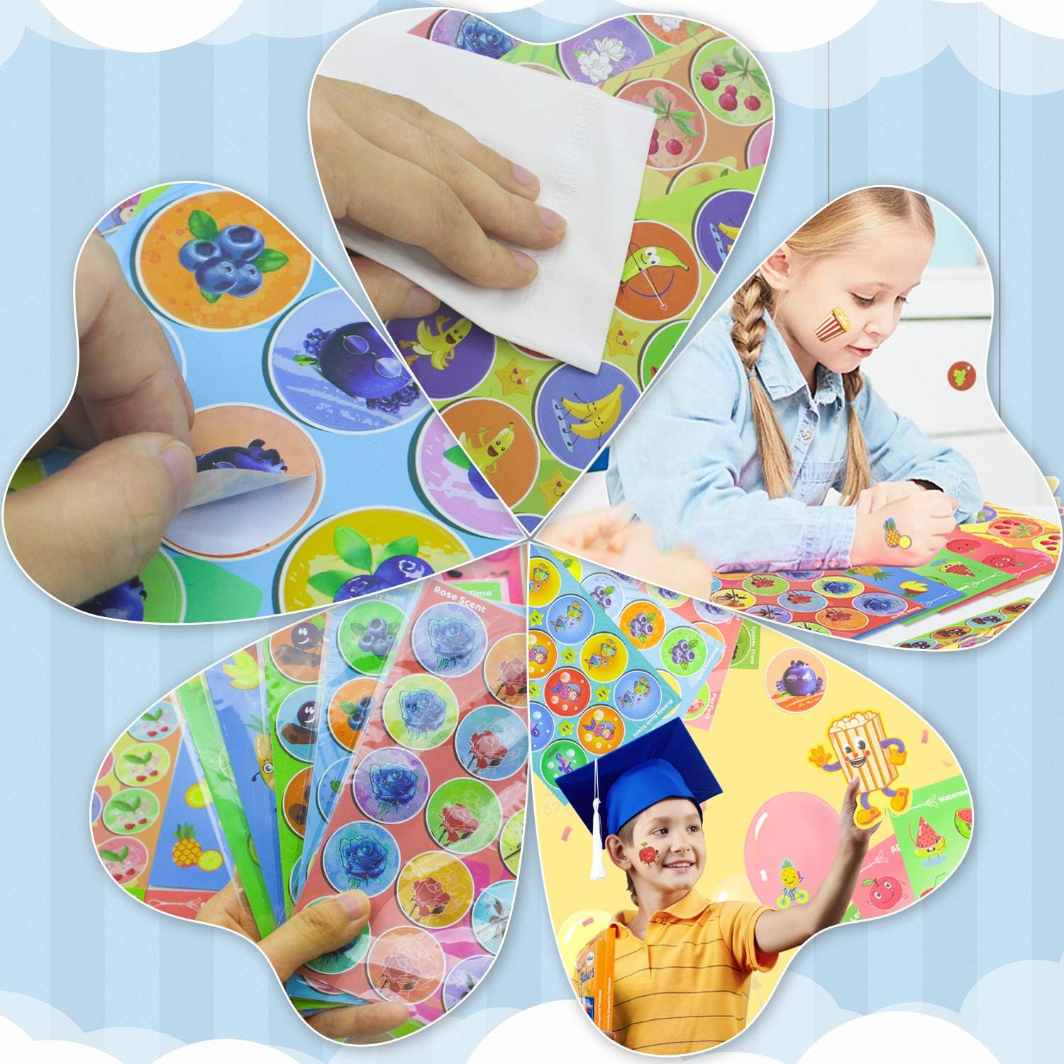 HORIECHALY Scratch and Sniff Stickers, 80 Sheets 16 Different Scents, Best Choice for Kids & Teachers & Parents as Reward Stickers, Gift, Party Favor, Goodie. Awesome Smelly Stickers. : Toys & Games