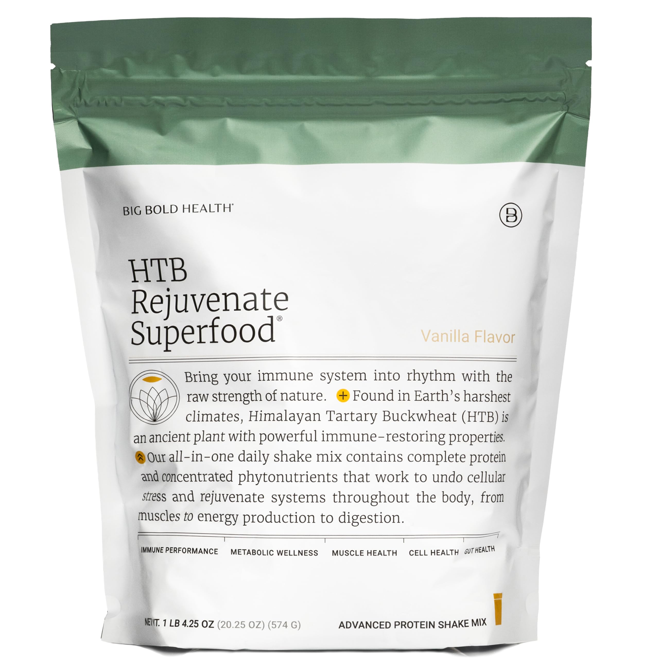 BIG BOLD HEALTH Proteína vegetal de trigo-sarraceno-tártaro-himalaio com 17 g de proteína, 14 porções